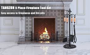 5 Pieces Stylish Iron Fireplace Tools