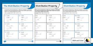 Distributive Property Math Worksheets