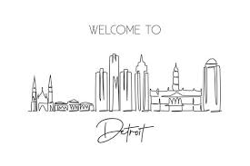 Detroit Skyline Vector Art Icons And