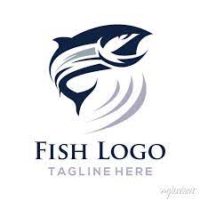 Fish Logo Icon Vector Blue