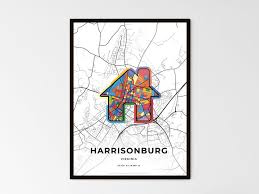 2023 Harrisonburg Virginia Map Art