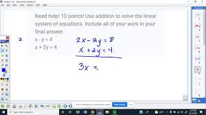 Use Addition To Solve The Linear System