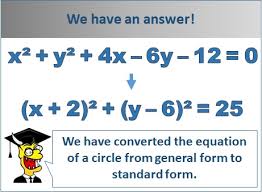 Converting An Equation Of A Circle From