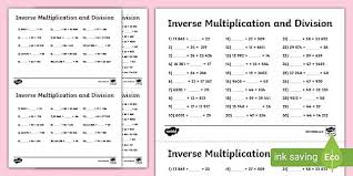 Inverse Operations Multiplication