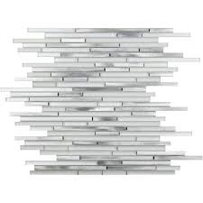 Linear Glass And Metal Mosaic Tile