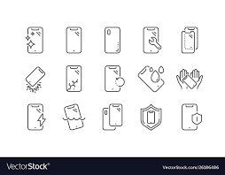 Smartphone Protection Line Icons