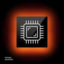 Electronic Chip Line Icon Cpu Central