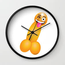 Emoji Dick Silly Wall Clock By