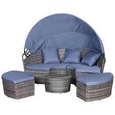 Outsunny Grey 5 Piece Cushioned Plastic