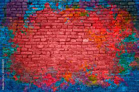 Paint Splash Graffiti Brick Wall