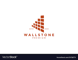 Brick Wall Building Flat Abstract Logo