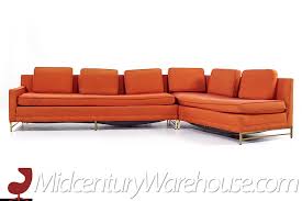 Rowe Mid Century Brass Sectional Sofa