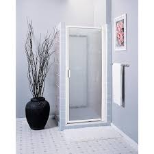 Contractors Wardrobe Model 6100 26 1 8 In To 28 1 8 In X 63 In Framed Pivot Shower Door In Bright Clear With Rain Glass