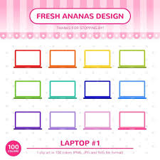 100 Colors Clip Art Laptop Clipart