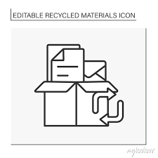 Paper Recycling Line Icon Recycle