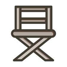 Folding Chair Vector Thick Line Filled