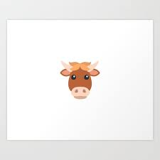 Cow Face Vector Isolated Icon Emoji Art