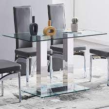 Jet Small Clear Glass Dining Table