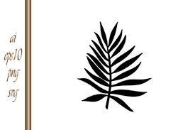 Doodle Palm Leaf Icon Stencil Vector