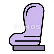 Child Car Seat Side View Icon Color