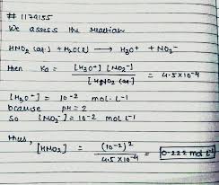 The Molarity Of Nitrous Acid Which Its