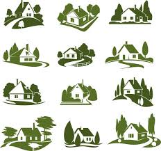 Green Building Icon Vector Images Over