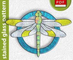Dragonfly Stained Glass Digital Pattern