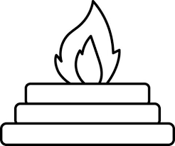 Isolated Burning Fire Pit Havan Icon In