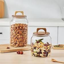 Large Glass Candy Jars With Wooden Lids