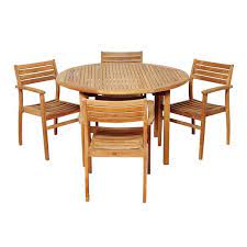 Ia Criss 5 Piece Teak Round Patio