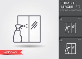 Vector Windows Cleaning Line Icon