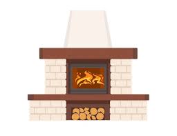 Fireplace Flat Ilration Vector
