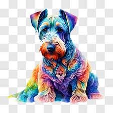 Colorful Schnauzer Dog Artwork Png