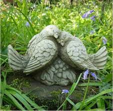 Reconstituted Stone Love Doves Statue