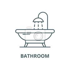 Bathroom Vector Line Icon Outline