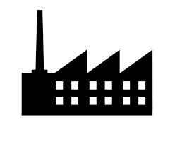 Silhouette Of A Factory Plant Clipart
