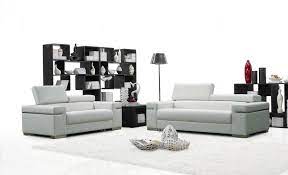 Soho Living Room Set In White Leather