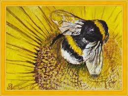 Bumble Bee Wall Art Watercolor Original