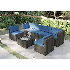 Wicker Outdoor Sectional Seating Group