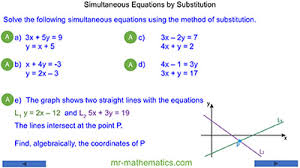 Simultaneous Equations By Substitution