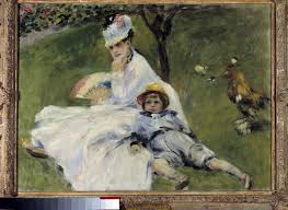 Madame Monet And Her Son In The Garden