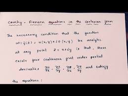 Cauchy Riemann Equations In Cartesian