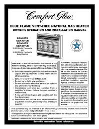 Blue Flame Vent Free Natural Gas Heater