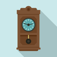 House Pendulum Clock Icon Flat