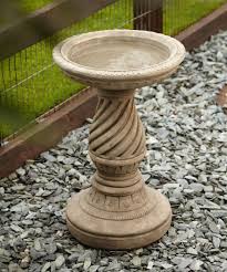 Spiral Design Stone Garden Birdbath