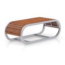 Wooden Bench With Metal Frame 3d