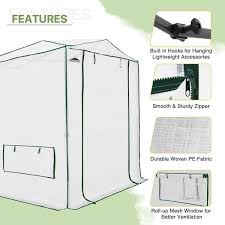 Eagle Peak 8x6 Portable Walk In Greenhouse Instant Pop Up Indoor Outdoor Plant Gardening Green House White Hobby