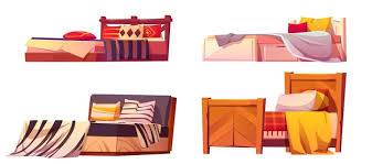 Bed Floor Plan Vectors Ilrations