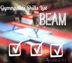 gymnastics skills list beam