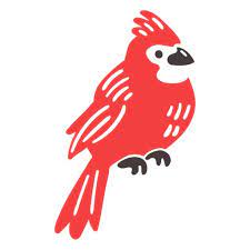 Red Crest Flying Bird Doodle